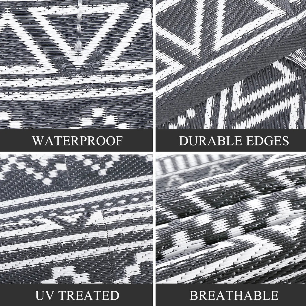 Garvee Outdoor Washable Double-Sided Plastic Straw Rug, Garden Decoration Rug Waterproof UV Resistant Foldable and Portable for Pools Balconies Beaches Picnics Backyards and Parks