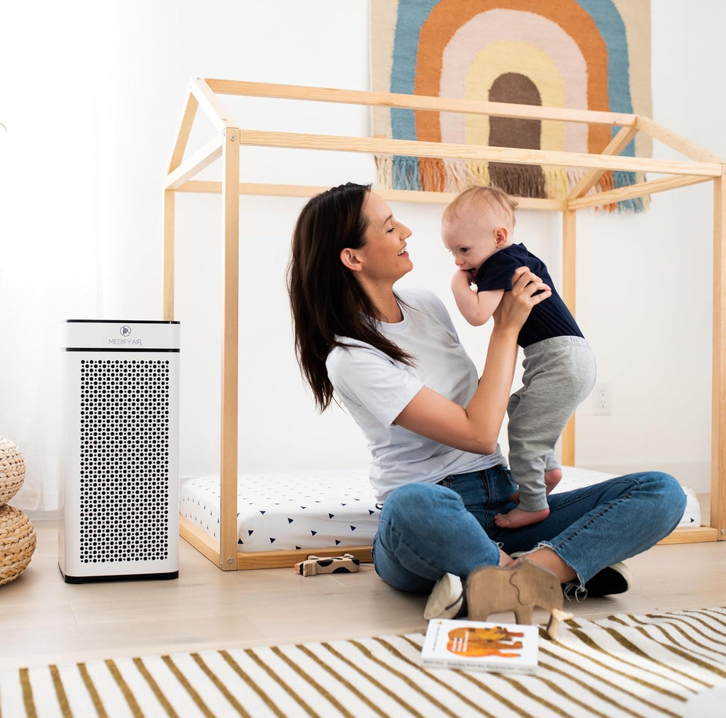 Medify MA-40 Air Purifier with True HEPA H13 Filter | 546.5 M² Coverage in 1Hr for Smoke, Wildfires, Odors, Pollen, Pets | Quiet 99.9% Removal to 0.1 Microns | White, 1-Pack